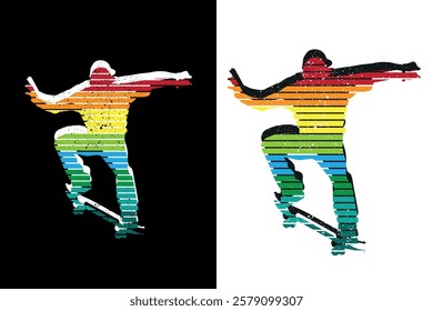 Skateboarder silhouette Vector Illustration For Skate Lover