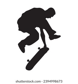 Skateboarder silhouettes illustration. Vector image