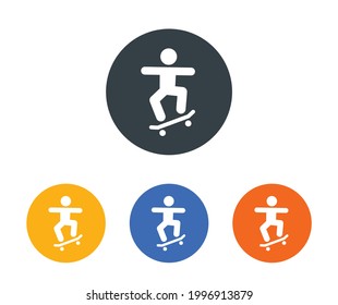Skateboarder, skateboard, skater, skating icon vector illustration. Recreation concept