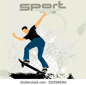Skateboarder, sport background