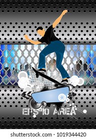 Skateboarder, sport background
