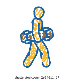 skateboarder sport doodle icon sketch vector. skateboarder sport sign. isolated symbol illustration