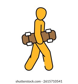 skateboarder sport line icon vector. skateboarder sport sign. isolated symbol illustration