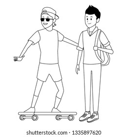 skateboarder and student