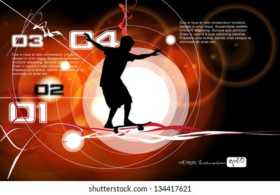 Skateboarder. Vector