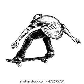 skateboarder vector sketch