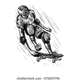 skateboarder vector sketch