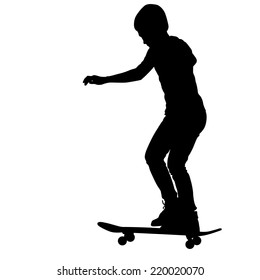 skateboarders silhouette. Vector illustration.