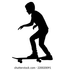 skateboarders silhouette. Vector illustration.