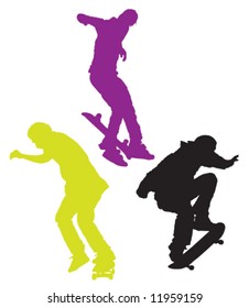 Skateboarders Silhouettes