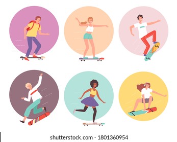 スケボー女性 のイラスト素材 画像 ベクター画像 Shutterstock