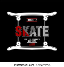 SKATEBOARD,ESTILO FRECUENTE,Impresión de camisetas vectoriales de diseño de tipografía