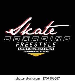 skateboarding adrenalina elemento tipografía gráfico camiseta impresión vectorial diseño