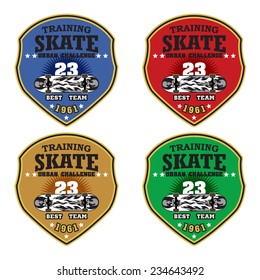 Skateboarding badge vector / Vintage Skate badges and labels. / vectro skate badges / labels / emblems