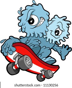 Skateboarding Booger Vector Illustration