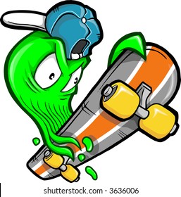 Skateboarding Booger Vector Illustration