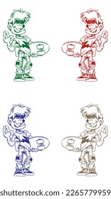 Skateboarding Boy Cartoon Character Vector Illustration

