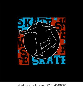 skateboarding, Brooklyn, freestyle action, typography graphic design, for t-shirt prints, vector illustration