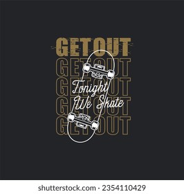 Skateboarding, Brooklyn, freestyle action, typography graphic design, for t-shirt prints, vector illustration 