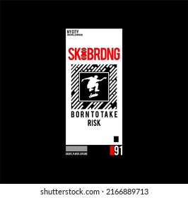 skateboarding, Brooklyn, typography graphic design, for t-shirt prints, vector illustration. 