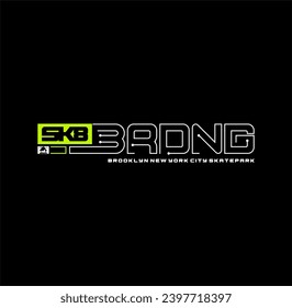 skateboarding, Brooklyn,New York City Skate park, typography graphic design, for t-shirt prints, vector illustration.