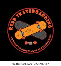 skateboarding crossed for logo tshirt apparel vector