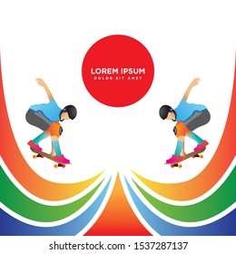 skateboarding event illustration vector background