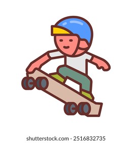 Ícones preenchidos de skate, ilustração de vetor