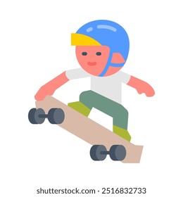 Skateboarding Flat Icons, Vector illustration