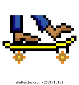 Skateboarding game in pixel art style
