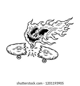 SKATEBOARDING GHOST WHITE BACKGROUND