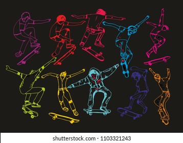 skateboarding graphic design vector art
