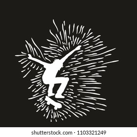 skateboarding graphic design vector art