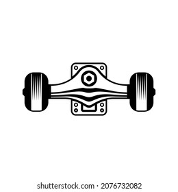 Skateboarding hand drawn engraving composition with isolated image of skateboard wheels vector illustration