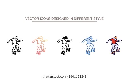 Skateboarding icon design with white background stock illustration