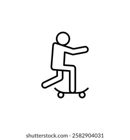 skateboarding icon Flat fill set collection