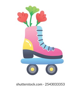 Ícone de skate em estilo plano 