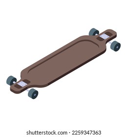 Skateboarding icon isometric vector. Retro board. Skate deck