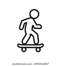 skateboarding icon linear graphics set vector
