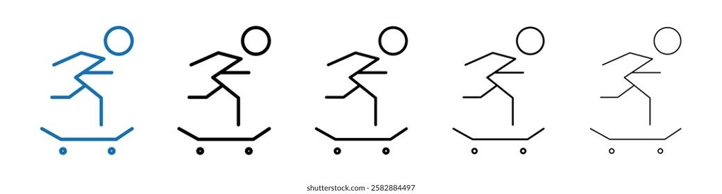 skateboarding icon Outline vector logo for web ui