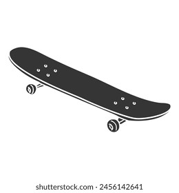 Skateboarding Icon Silhouette Illustration. Skate Vector Graphic Pictogram Symbol Clip Art. Doodle Sketch Black Sign.