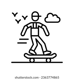 Skateboarding icon in vector. Illustration