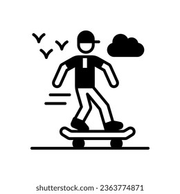 Skateboarding icon in vector. Illustration