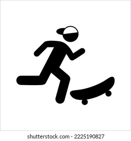 Skateboarding icon vector illustration on white background eps10.