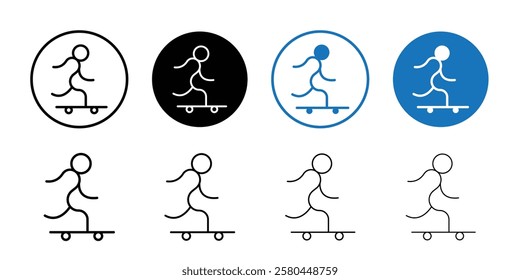 skateboarding icon Vector logo outline