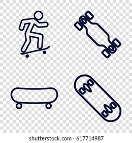 Skateboarding icons set. set of 4 skateboarding outline icons such as skateboard, skate board