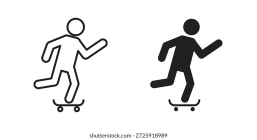 Iconos de skateboarding. Icono lineal de Vector aislado sobre fondo blanco.