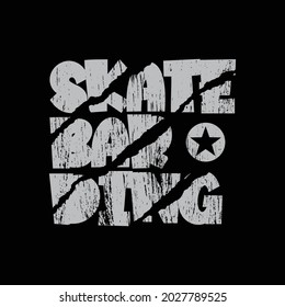 SKATEBOARDING, illustration typography. perfect for t shirt design