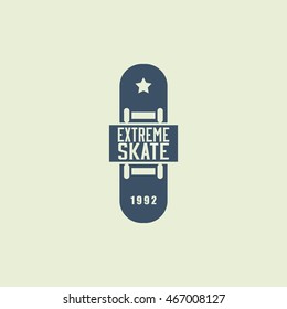 Skateboarding labels, badges and design elements. Vector illustration