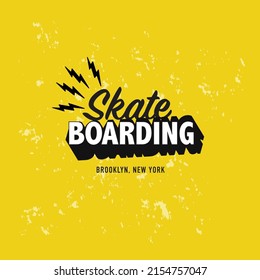 skateboarding. Lettering made in cartoon style. Template for card  poster  banner  print for t-shirt. Vector illustration
